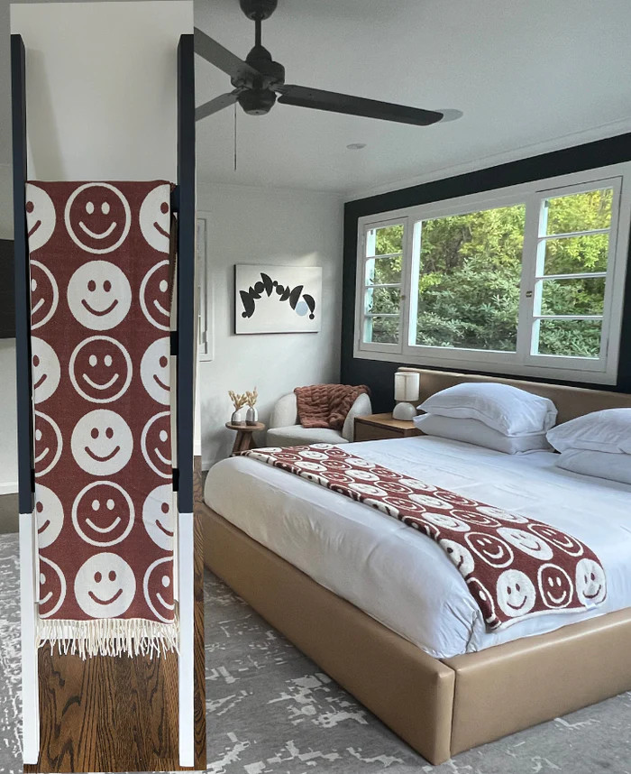 Two-Tone Smiley Buttery Blanket | The Styled Collection