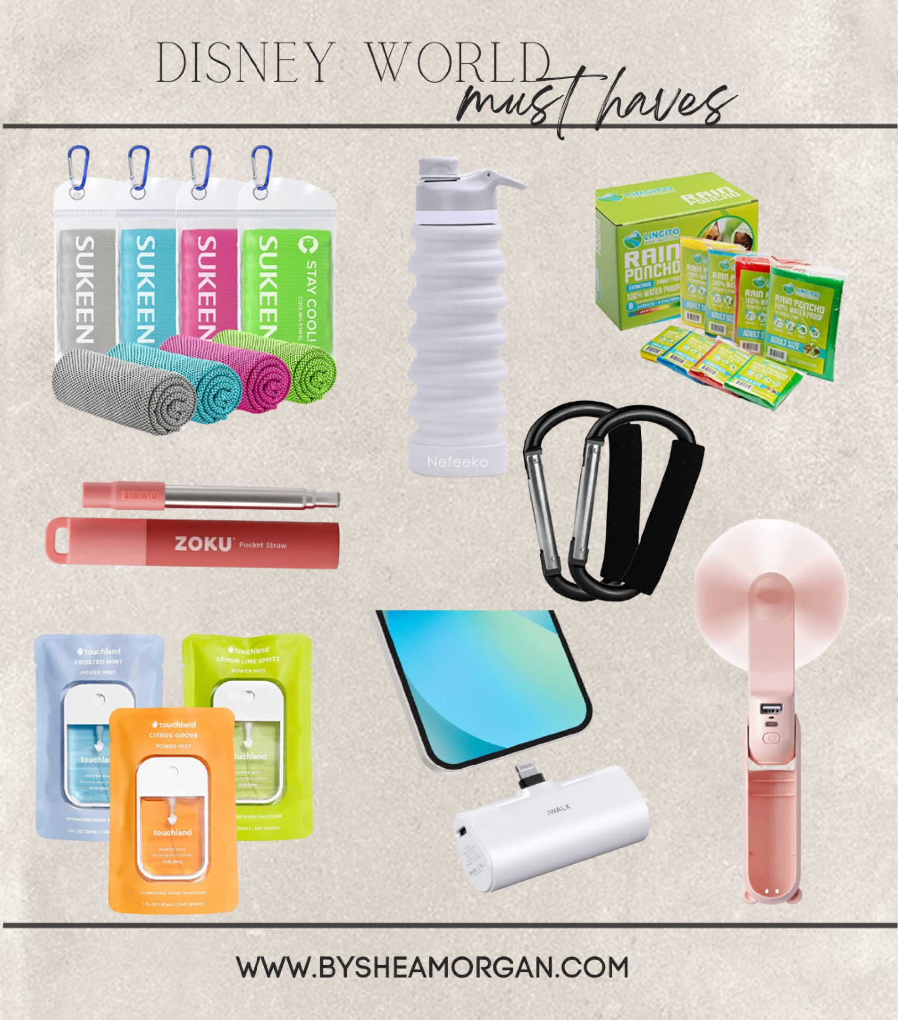 Disney backpack, Disney must haves, portable fan 