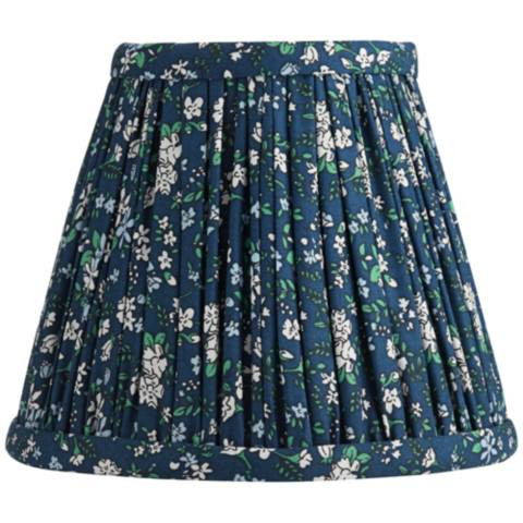 Springcrest Nelle Blue and Green Floral Pleated Clip-On Lamp Shade 3.5x6x5 - #8694H | Lamps Plus | Lamps Plus