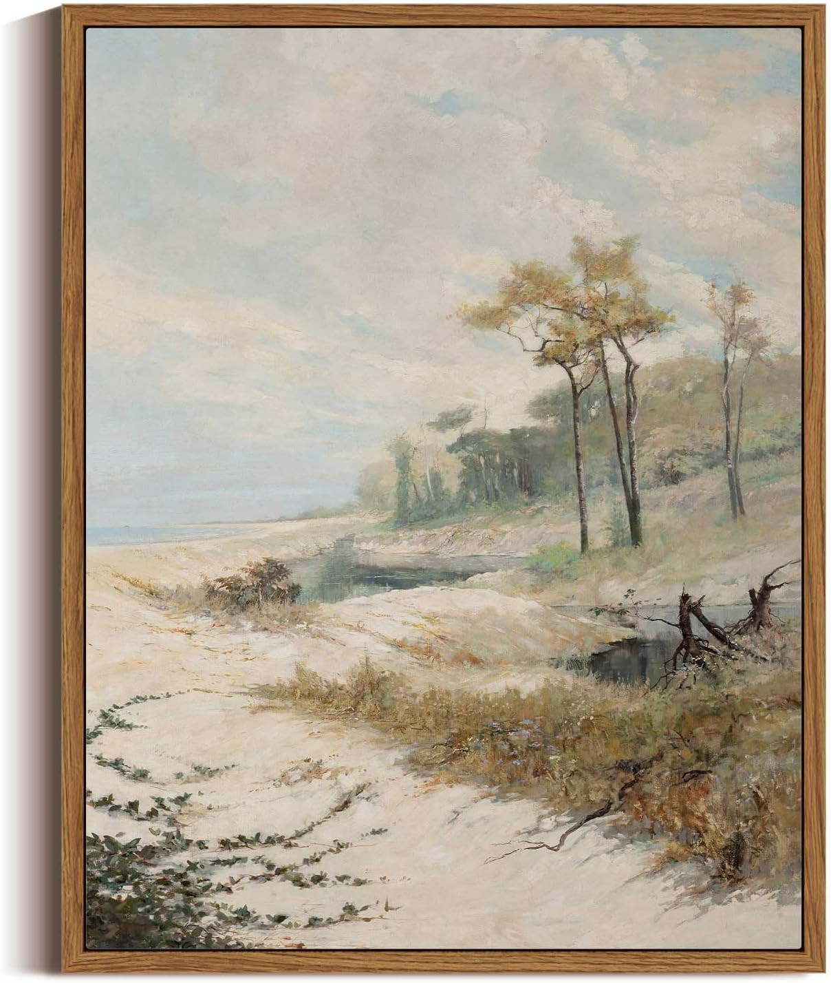 InSimSea Framed Canvas Wall Art Home Decor, Deadwood Coast Oil Painting Prints, Forest Lake Natur... | Amazon (US)