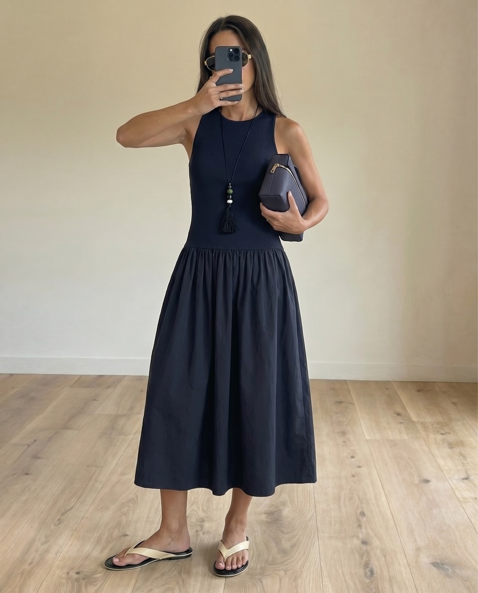 Navy drop waist dress🦋

Tags: blue maxi dress, cream sandals outfit, navy clutch bag, summer holiday outfit, summer vacation outfit

#LTKsummer #LTKspring #LTKuk