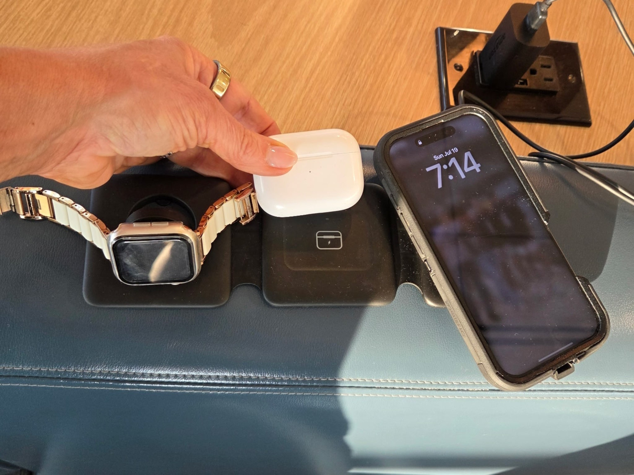BEST travel charger. From is up small and charged phone, AirPods and watch at once.

#LTKTravel #LTKOver40