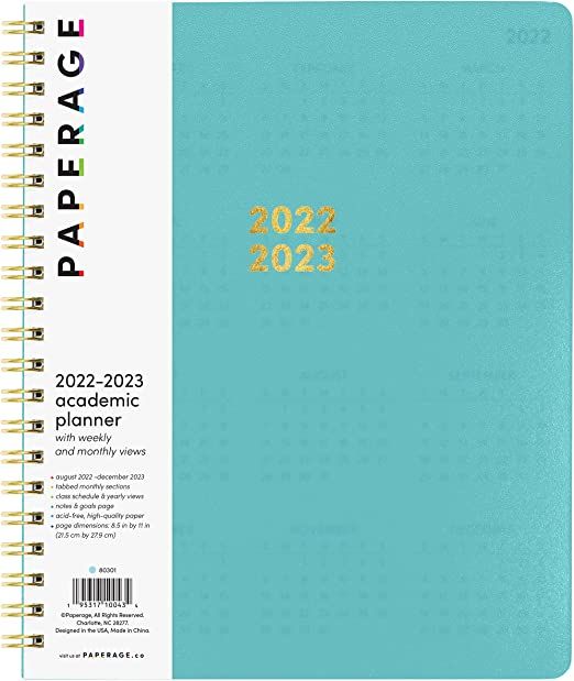 PAPERAGE 17 Month Academic Planner 2022-2023 – Weekly & Monthly Spreads, Skyblue – 17 Months ... | Amazon (US)