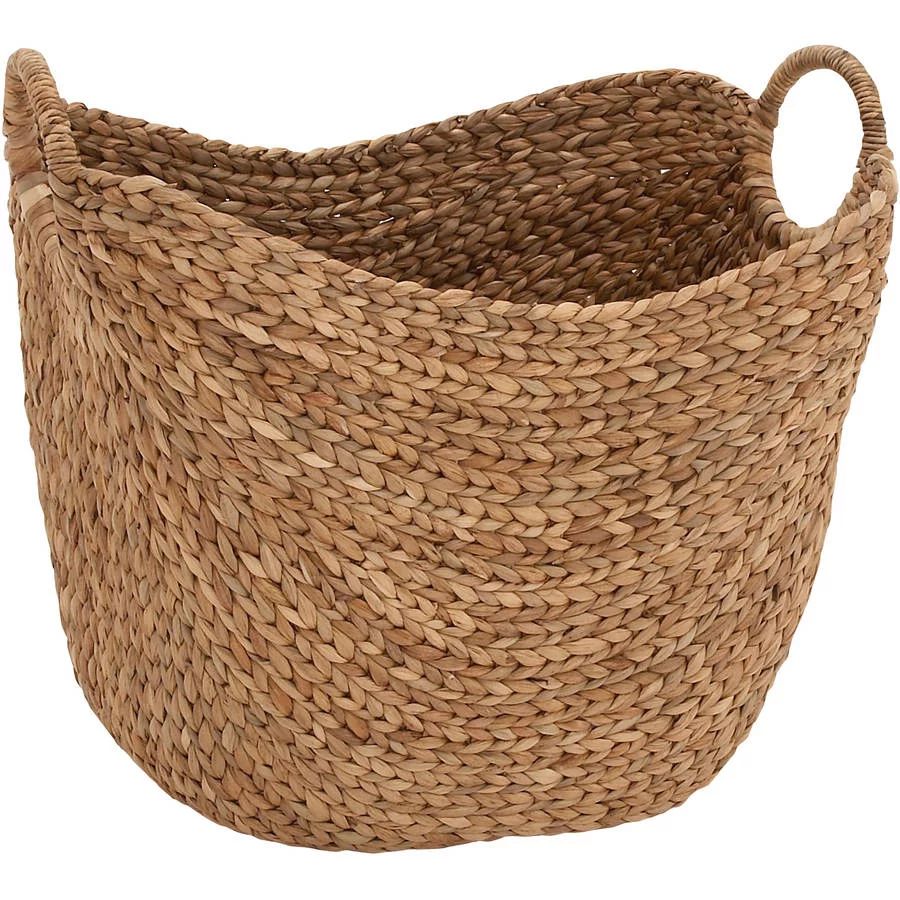 DecMode Woven Seagrass Basket With Braided Handles, Jute Brown | Walmart (US)