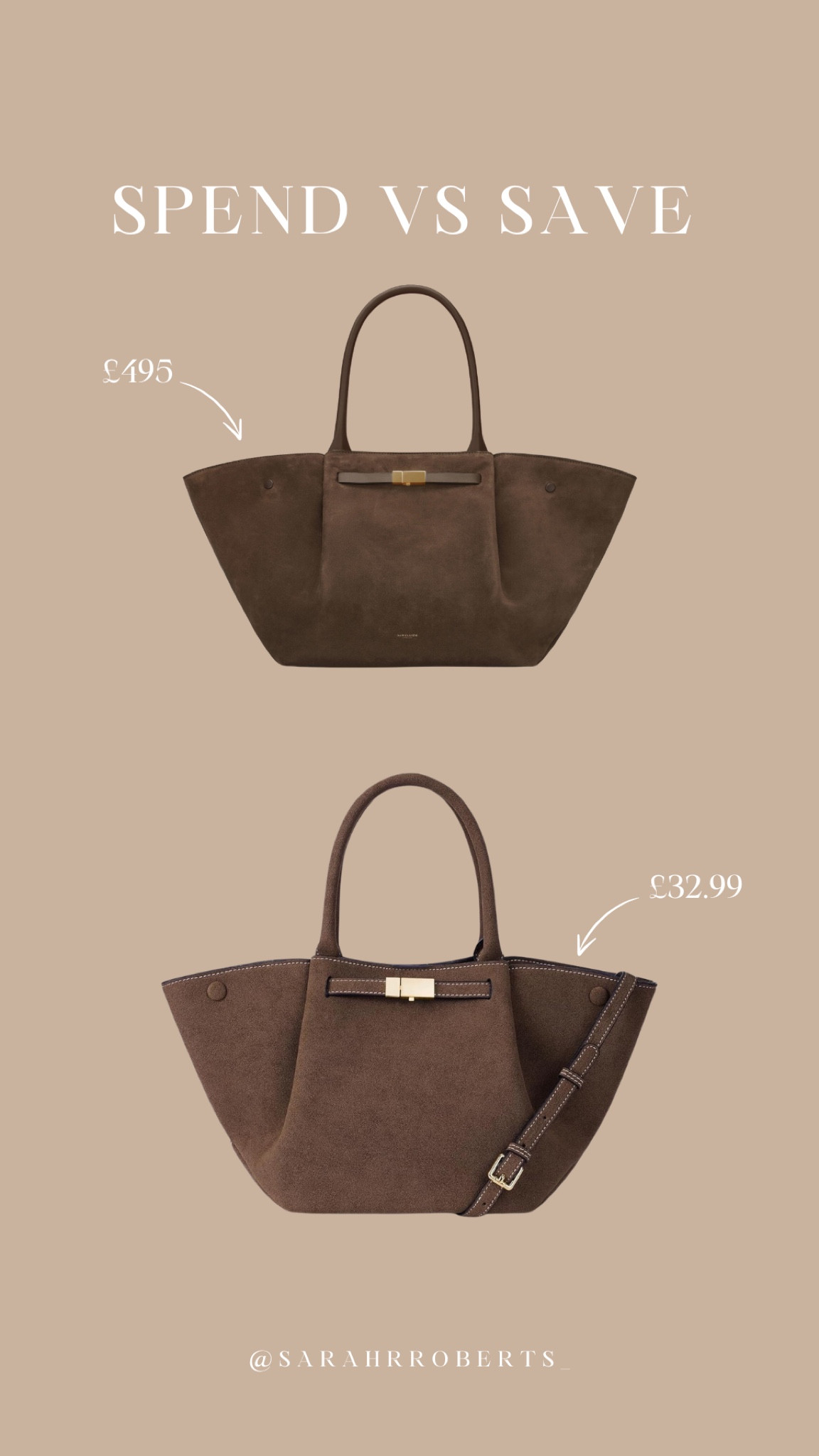 SPEND VS SAVE 🫶🏼
I have found the perfect dupe for this gorgeous Demellier suede bag for only £33!! 

Brown suede, handbag dupes, autumn accessories, suede bag, Amazon finds

#LTKuk #LTKbag #LTKautumn