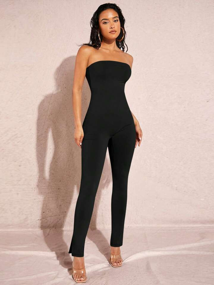 SHEIN BAE Unitard Unicolore Bustier | SHEIN