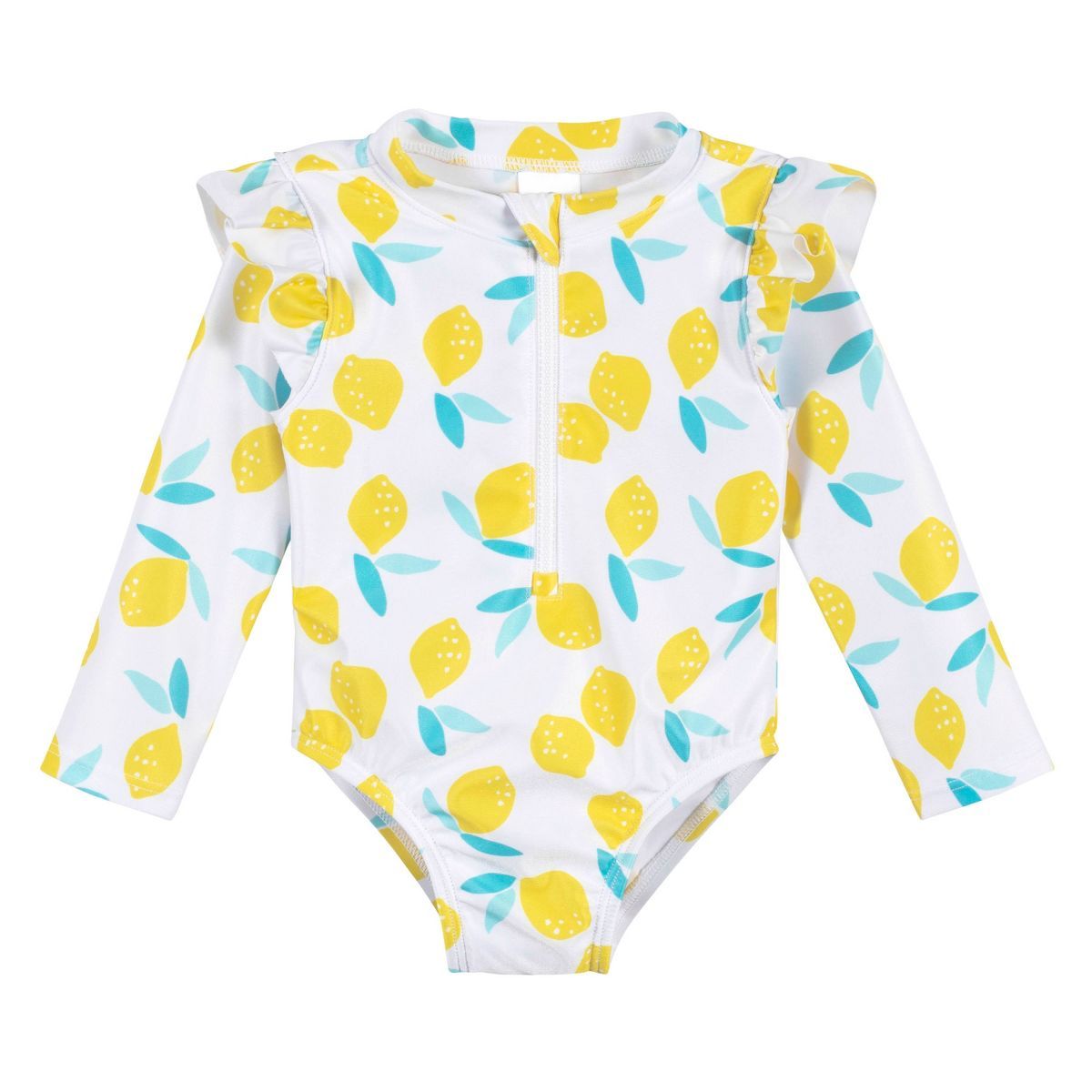 Gerber Baby & Toddler Girls' One-Piece Long Sleeve Rash Guard Swimsuit UPF 50+ | Target