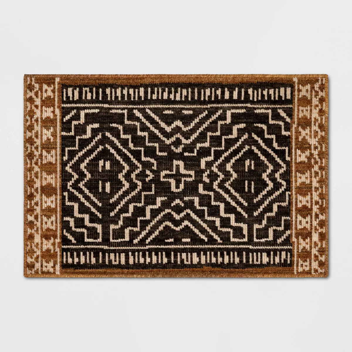 Global Washable Rug Black/Tan - Threshold™ | Target