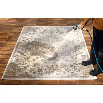 allen + roth Tess 8 x 10 (ft) Loomed Polypropylene Cream Rectangular Indoor/Outdoor Medallion Are... | Lowe's