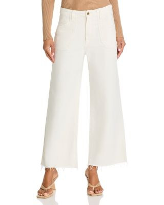 Anessa High Rise Wide Leg Ankle Jeans in Tonal Ecru | Bloomingdale's (AU)