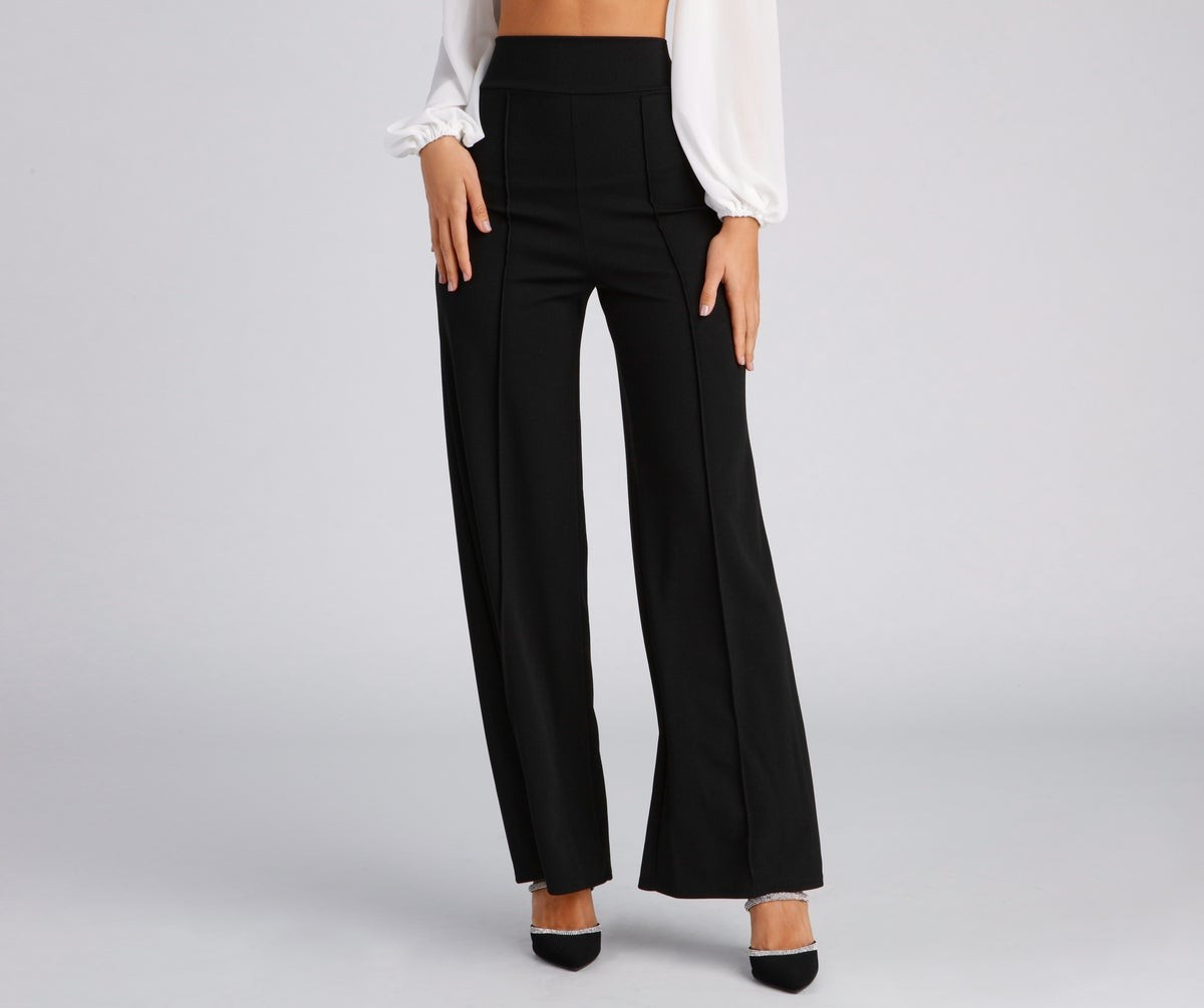 Pretty Preppy Twill Wide Leg Pants | Windsor Stores