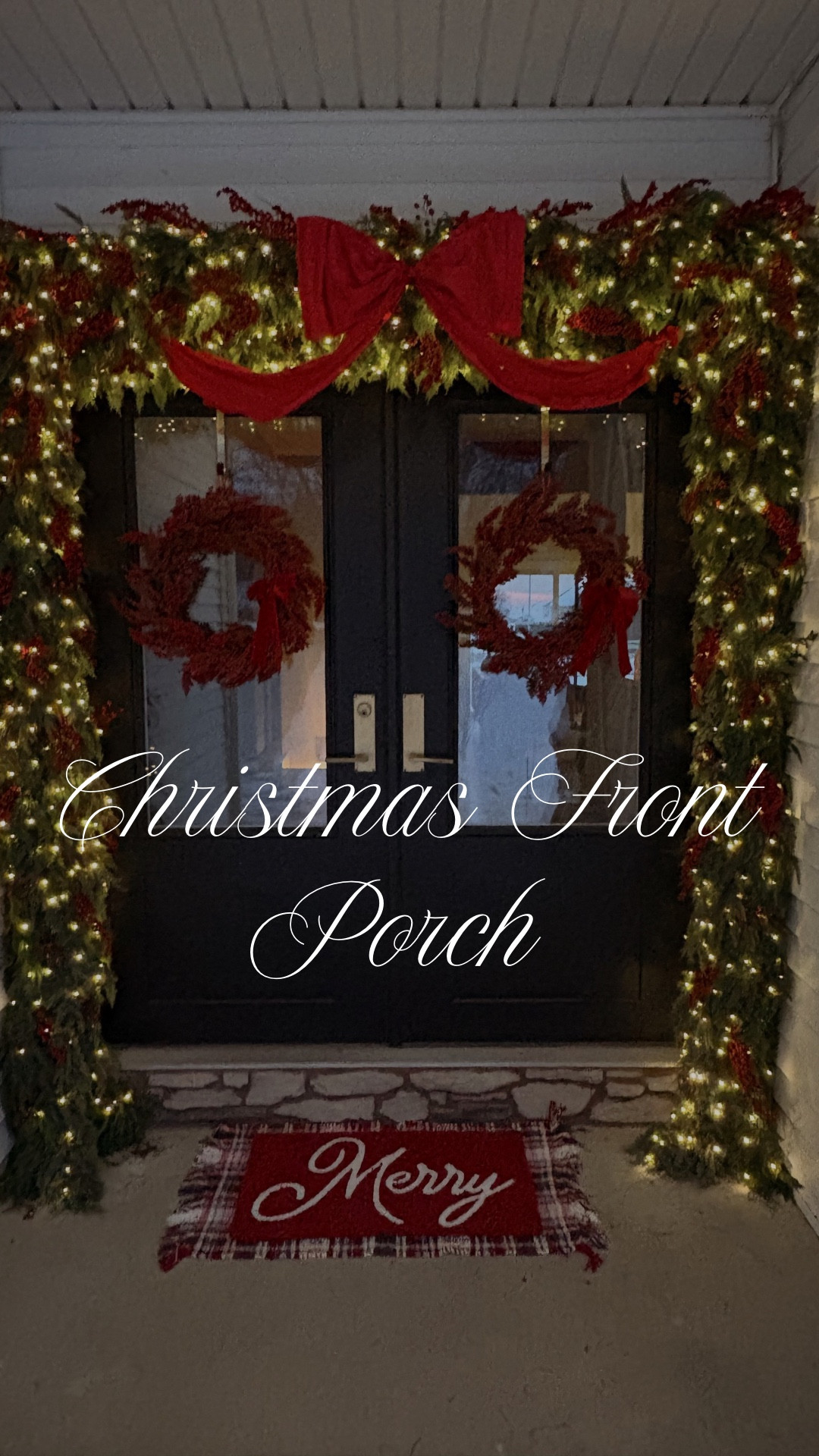 Christmas Front Porch
I love how it turned out this year! It is full but simple with some classic red Christmas touches! 
#frontporch #christmasporch #christmasdecor #outsidechristmasdecor #christmashome #classicchristmas #christmasdecorations #frontporchdecor #holidaydecor #holidayfrontporch 


#LTKSeasonal #LTKHoliday #LTKHome