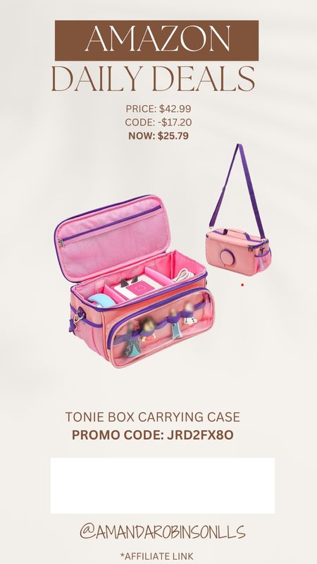 Amazon daily deals
Tonie box travel carrying case 

#LTKKids #LTKSaleAlert #LTKTravel