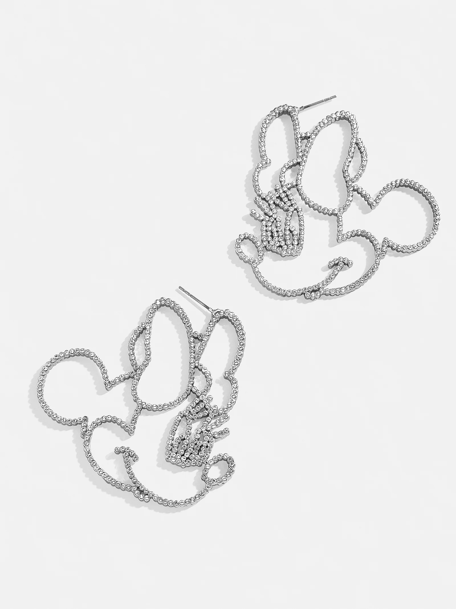 Disney Minnie Mouse Silver Outline Earrings - Minnie Mouse | BaubleBar