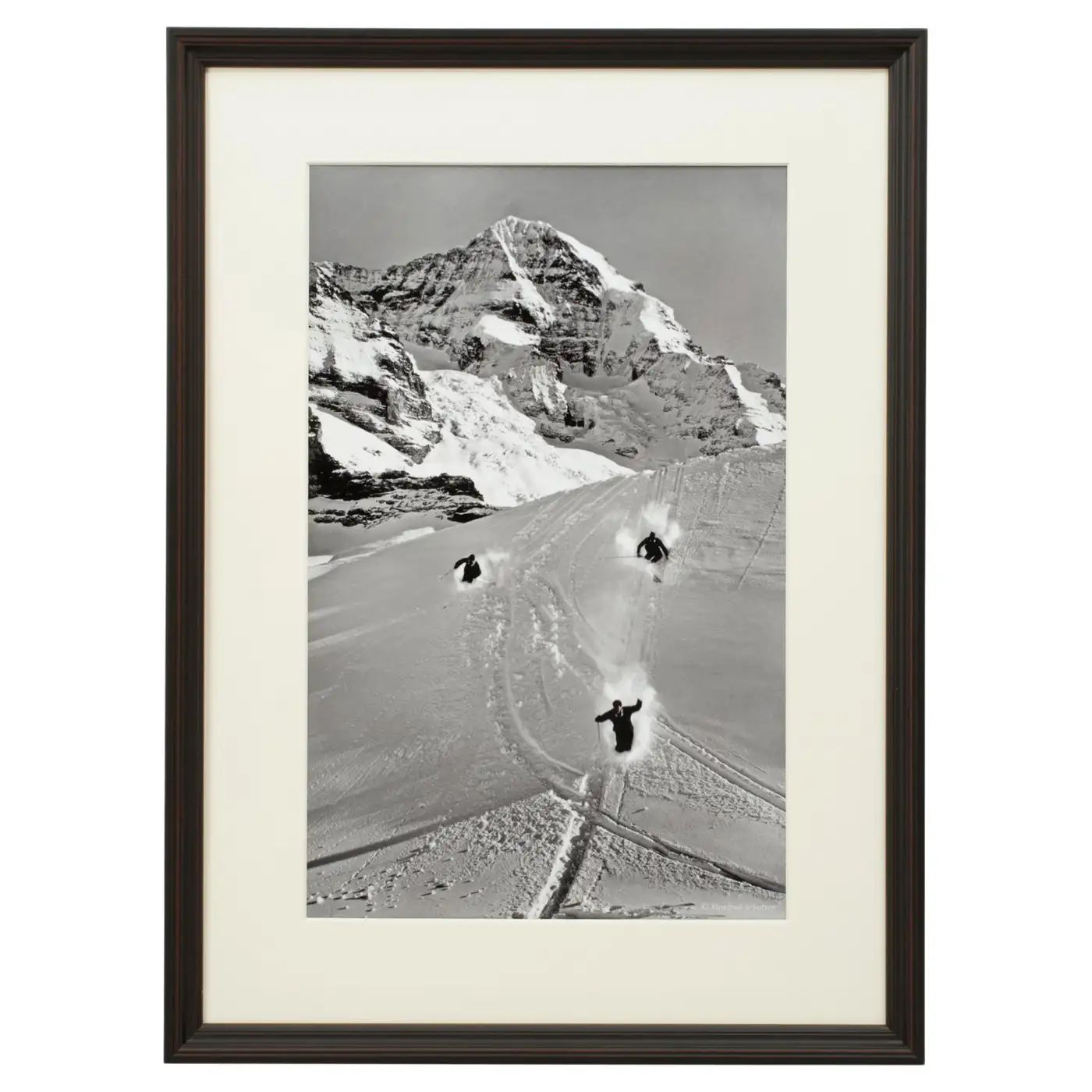Vintage Style Ski Photography, Framed Alpine Ski Photograph, Scheidegg | 1stDibs
