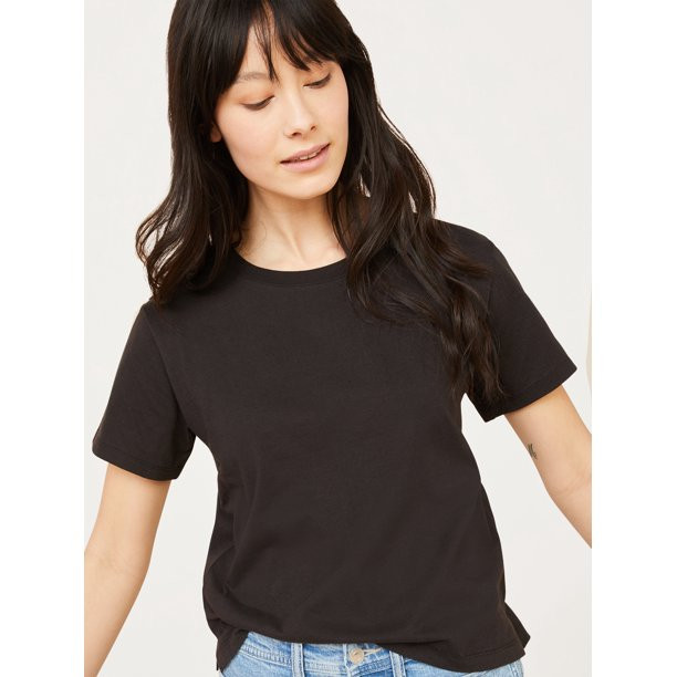 Free Assembly Women's Crop Box Tee with Short Sleeves | Walmart (US)