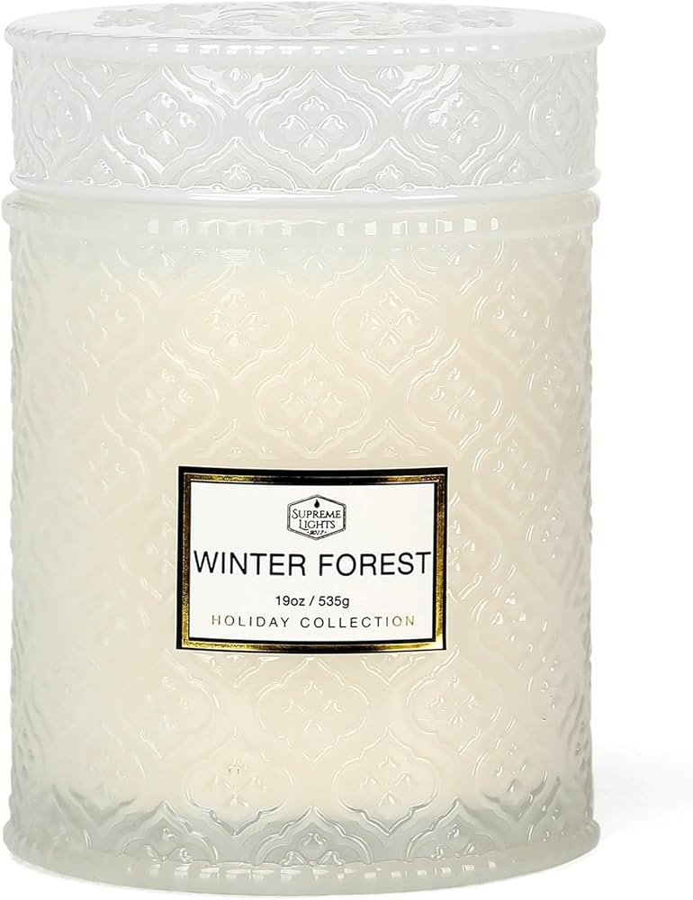 White Christmas Candles, White Forest Candle, 19oz Large Candles for Xmas Home Decor, Christmas G... | Amazon (US)
