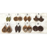 Dangle Boho Statement Wood Earrings, Lightweight Geometric Mandala Style Earrings | Etsy (US)