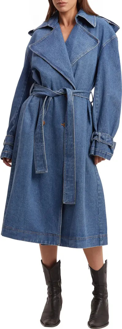 Oversize Denim Trench Coat | Nordstrom