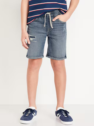 Pull-On Built-In Flex Knee Length Jean Shorts for Boys | Old Navy (US)