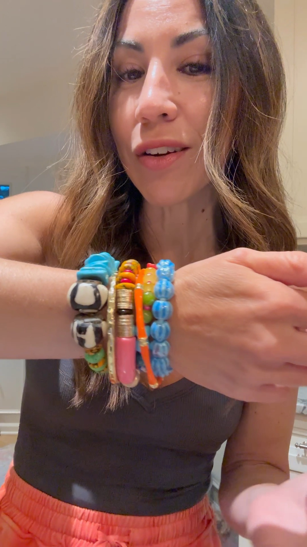 Jewelry code HOUSEOFLEO25 thru 7/10. Beaded bracelets, bracelet stack. Small tank top.

#LTKOver40 #LTKSaleAlert