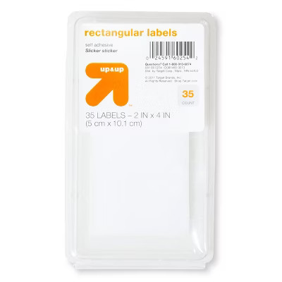 35ct 2" x 4" Rectangular Labels White - Up&Up™ | Target