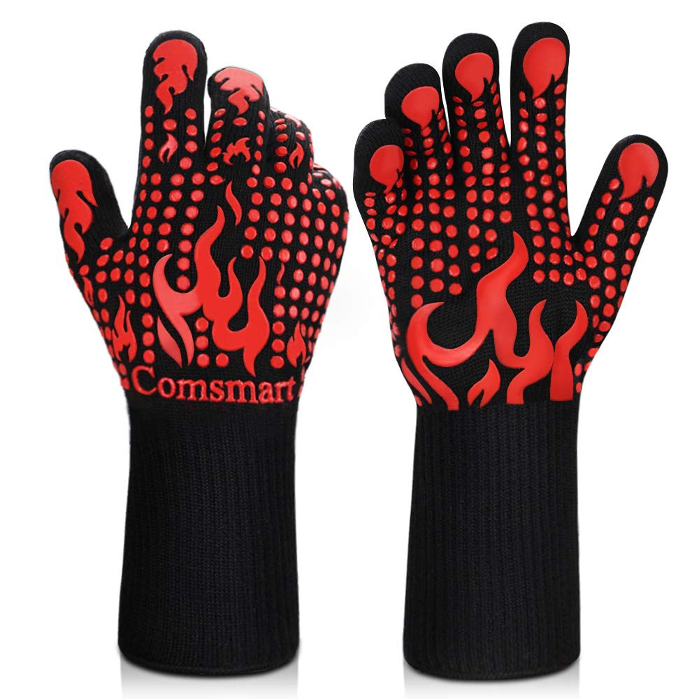 Comsmart BBQ Gloves, 1472 Degree F Heat Resistant Grilling Gloves Silicone Non-Slip Oven Gloves L... | Amazon (US)