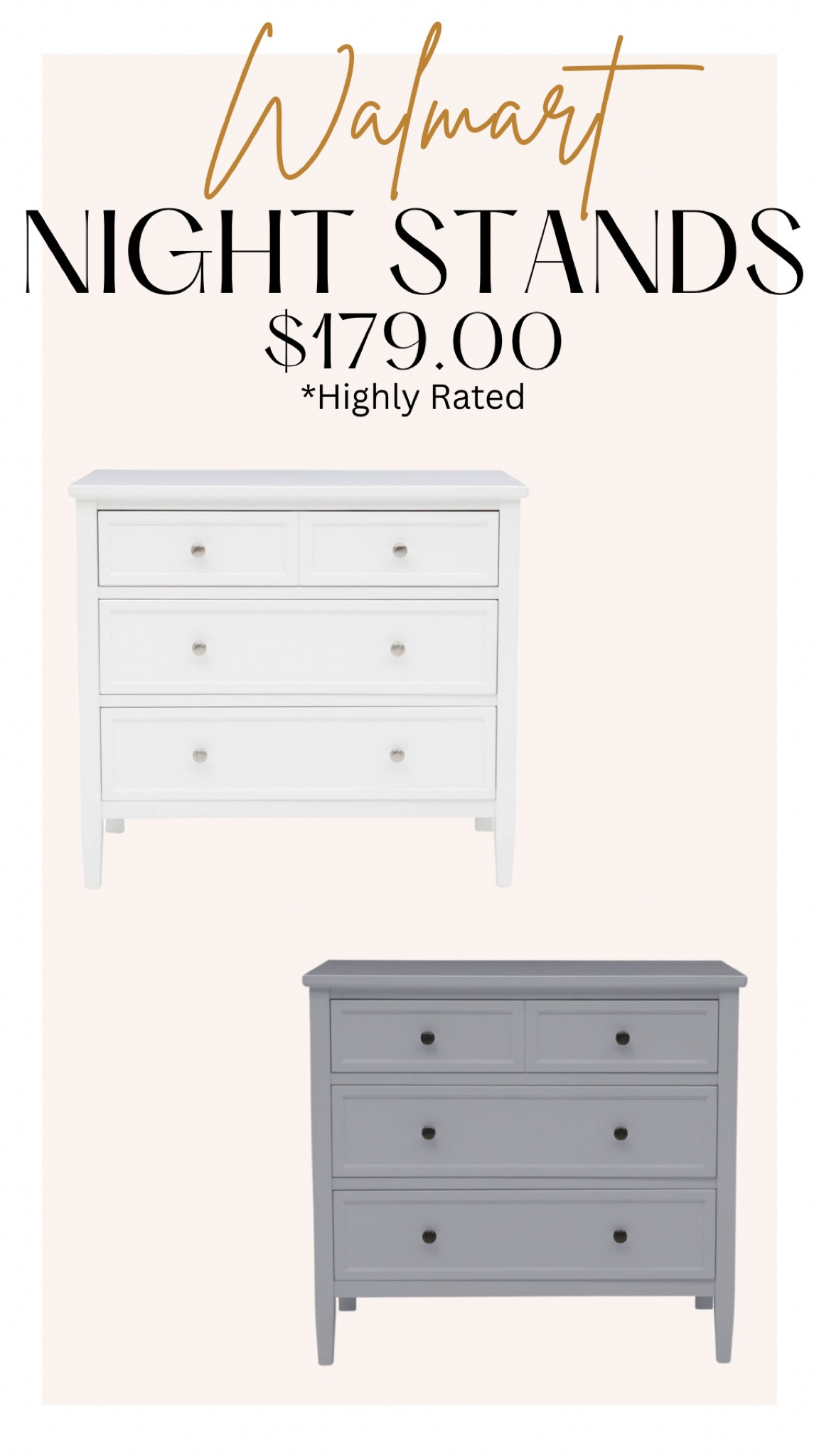 WALMART
Night Stands
White, Gray
$179.00

#LTKfamily #LTKFind #LTKhome