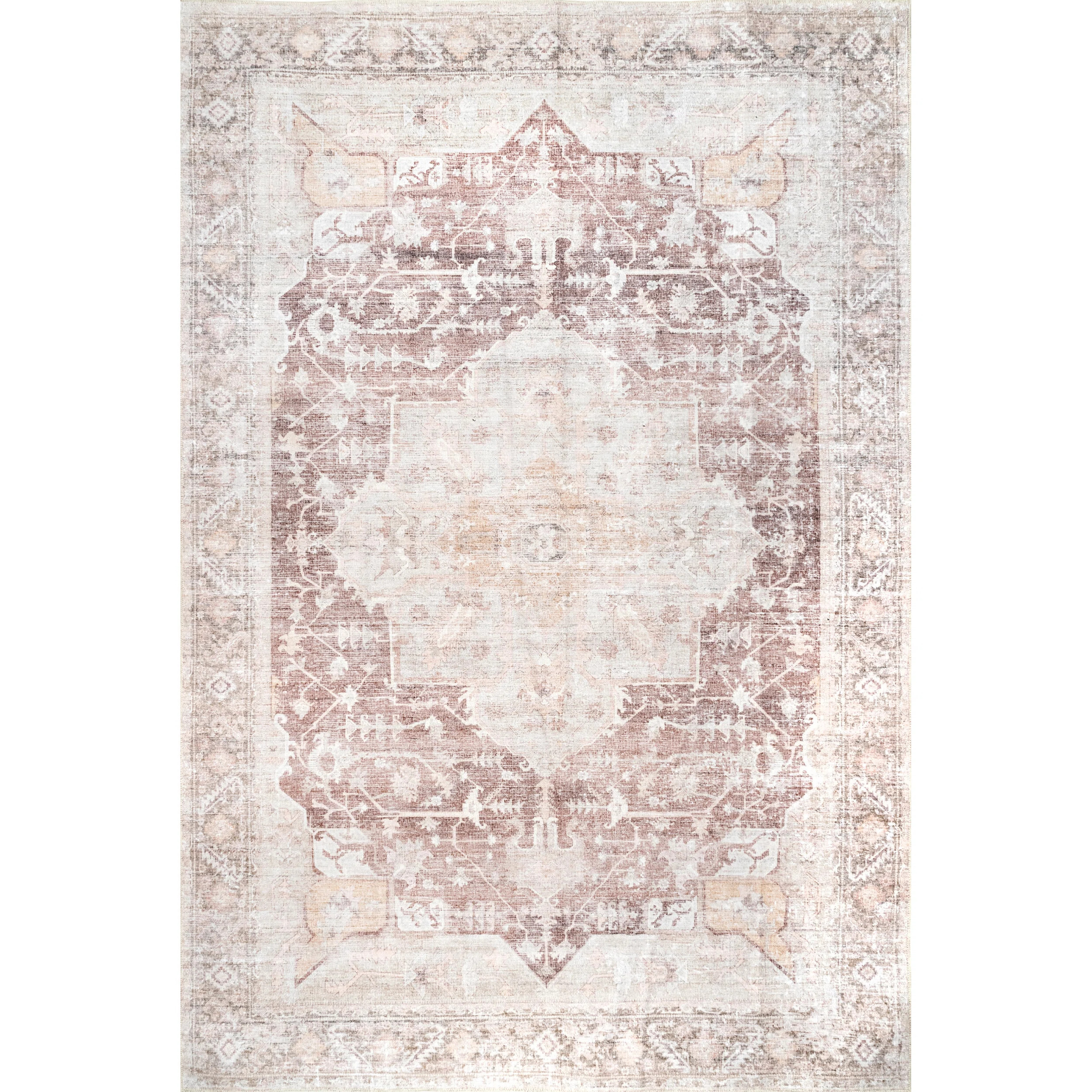 Eppler Machine Washable Oriental Medallion Light Pink Area Rug | Wayfair North America