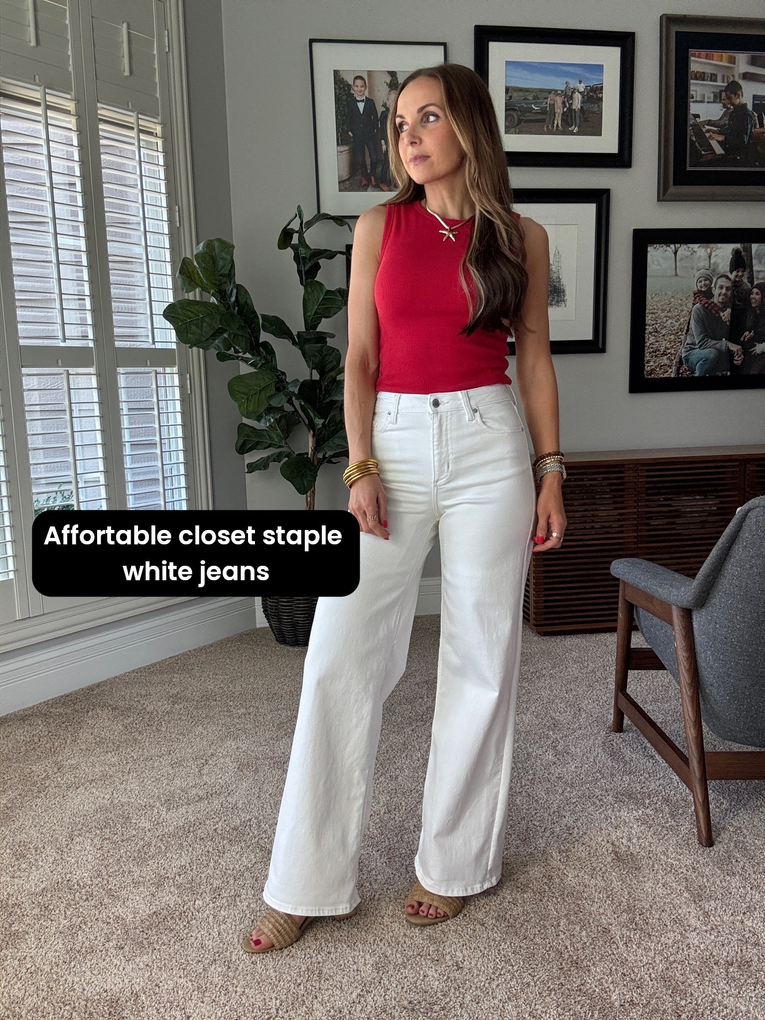 $28 white jeans! ￼ Get your true size. I’m in a size 4. ￼