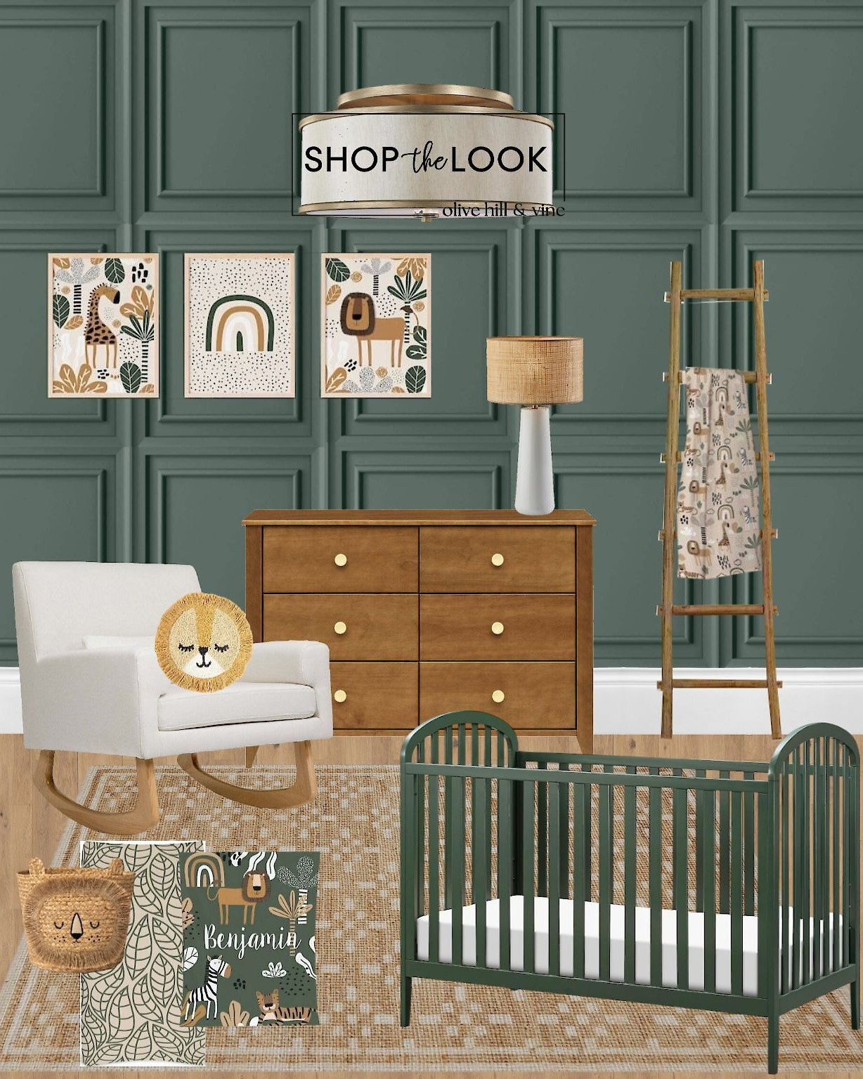 We’re obsessed with this forest green safari nursery—a dreamy jungle escape for your little adventurer. From the convertible crib to the boho lion pillow and boucle rocker, every detail is wild, whimsical, and ready for storytime snuggles. 🦁🌿  

 

#LTKHome #LTKBaby #LTKBump