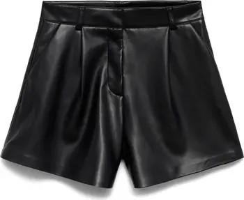 Pleat Front Faux Leather Shorts | Nordstrom
