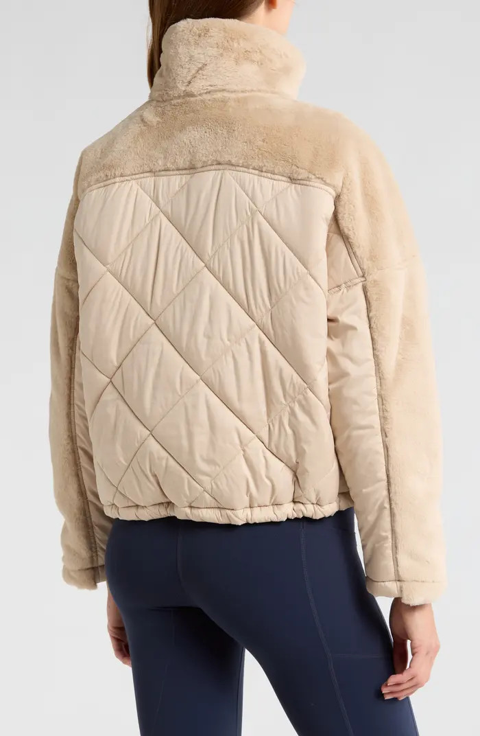 Faux Fur Mixed Media Quilted Jacket | Nordstrom