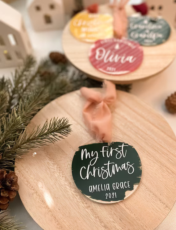 My First Christmas Personalized Baby Ornament, Baby's First Christmas, Acrylic Christmas Ornament... | Etsy (US)