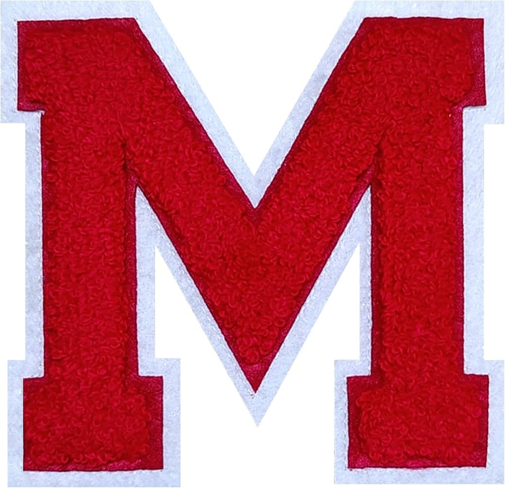 2Pcs Red/White Chenille Letter, 4.5" Iron on Letters Patches, Chenille Stitch Varsity Letter Patc... | Amazon (US)