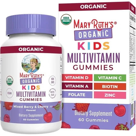 MaryRuth's Kids Multivitamin Gummies Mixed Berry and Cherry Vegan Gluten-Free Dairy-Free Immune Support, Ages 4+, 60 Count | Walmart (US)