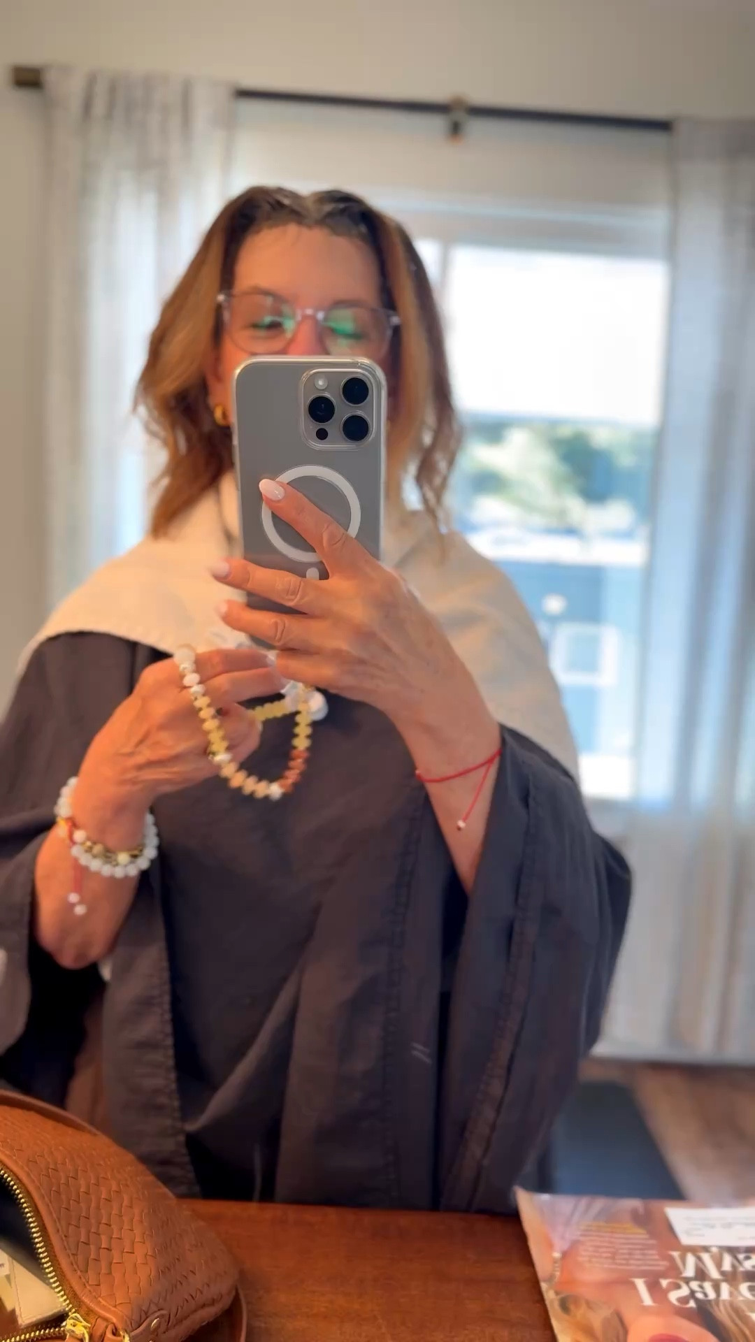 A selfie while getting my hair colored. 
I'm loving beads these days and just picked up a phone accessory at Anthropologie. 
@Anthropologie 

#LTKOver40 #LTKSeasonal #LTKMothersDay