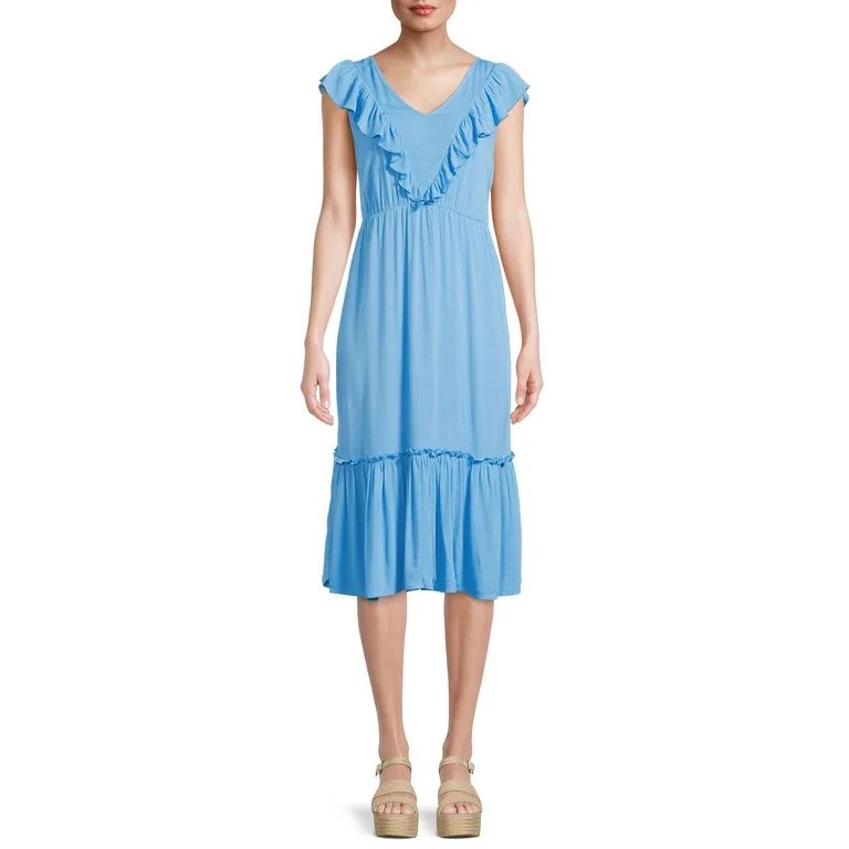 Time and Tru Women's Woven Ruffle Dress | Walmart (US)