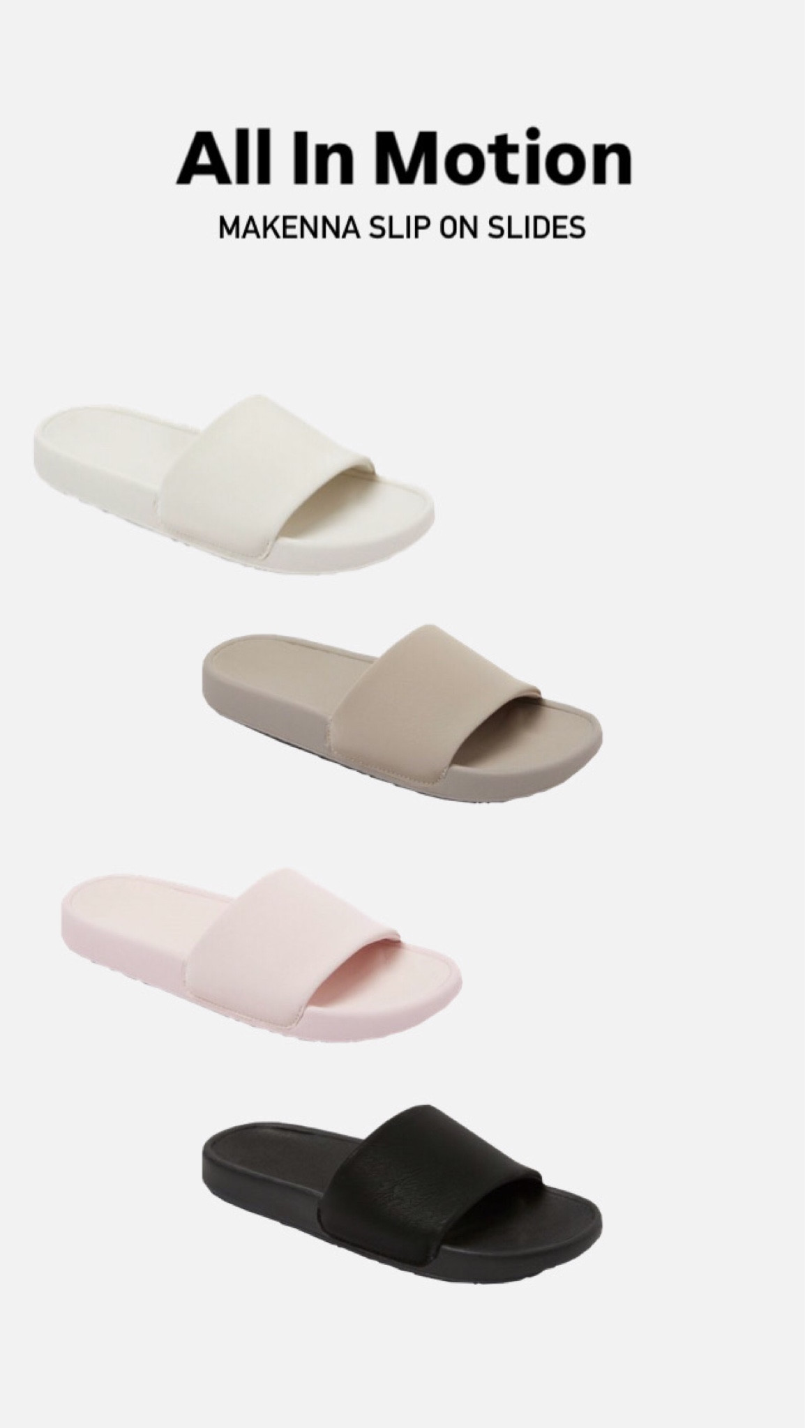 All In Motion Slip On Slide Sandals