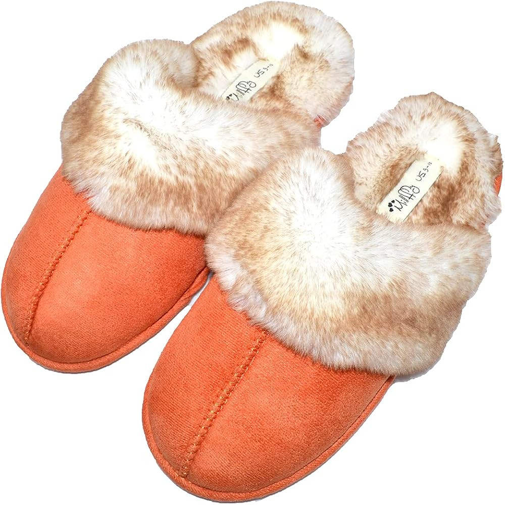 Millffy Women's Comfy Faux Fur Lining Clog Scuff House Shoes Memory Foam Slip on Anti-Skid Sole | Amazon (US)