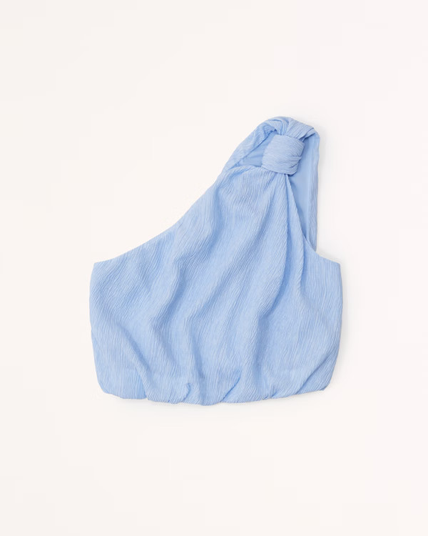 Crinkle Textured One-Shoulder Set Top | Abercrombie & Fitch (US)