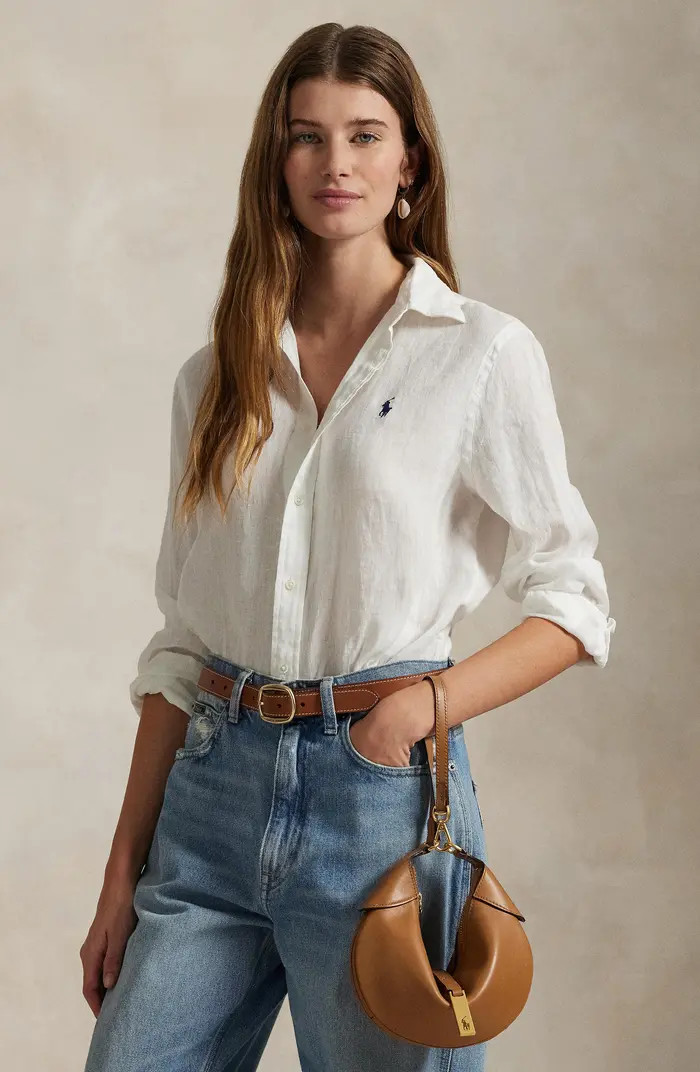 Classic Fit Linen Button-Up Shirt | Nordstrom