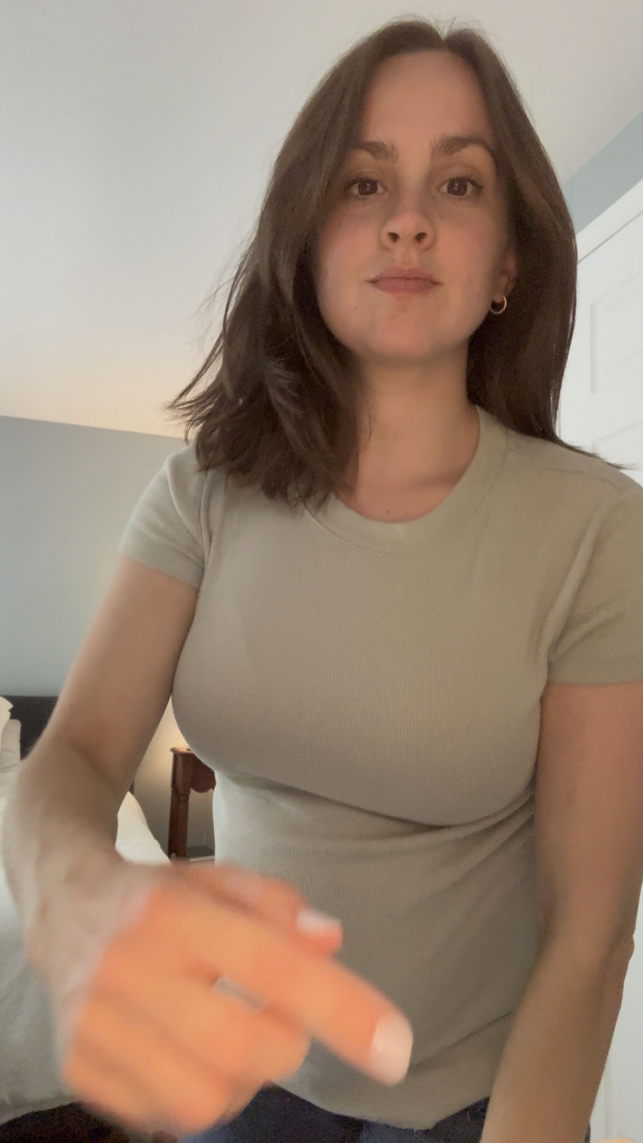 I wear these shirts every dayyyyy. Currently 23 weeks pregnant and trying hard to not wear maternity shirts. These ribbed tees have been working so well! I size up during pregnancy 

#LTKVideo #LTKFindsUnder50 #LTKBump