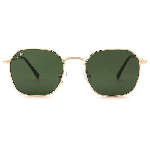 Amazon.com: Pro Acme Hexagonal Sunglasses for Women Men, 100% Real Glass Lens Retro Square Trendy... | Amazon (US)