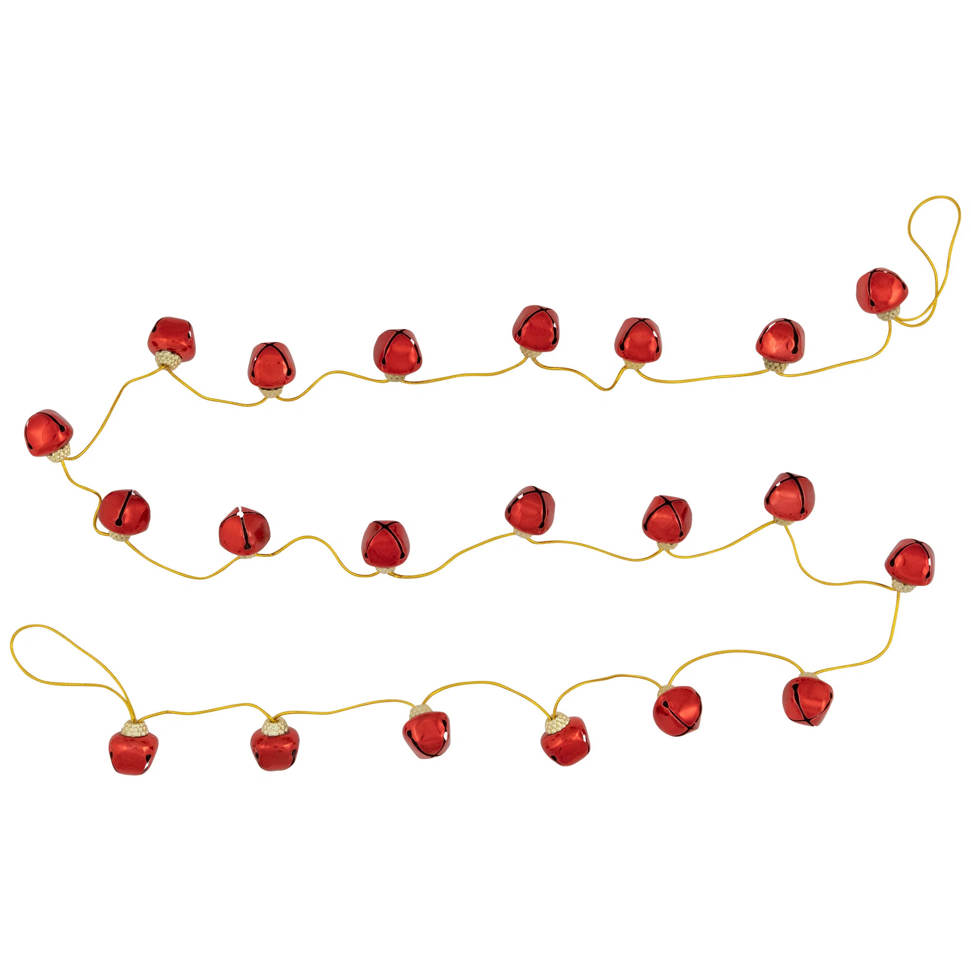 Shiny Metal Jingle Bells Christmas Garland - 7.5' - Green | Wayfair North America