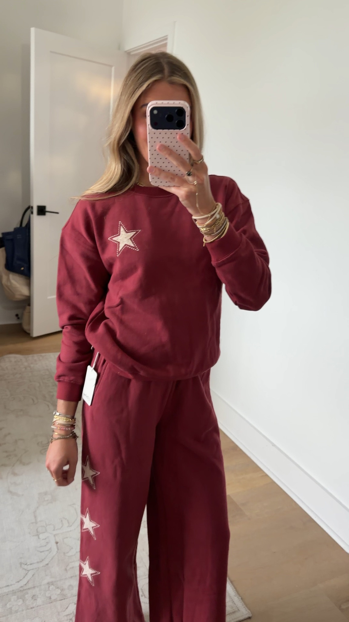 @PJ Salvage size xs Be the star that you are. Crafted from 100% cotton brushed French terry, this sweatshirt features a distressed star graphic on a dark wine ground. With a comfy feel and flattering fit, it’s perfect for everything from errands to outings and beyond. An everyday essential with a subtle western flair. Crafted from 100% cotton brushed French terry, these lounge pants feature a distressed star graphic on a dark wine ground. With a comfy feel and flattering fit, they’re perfect for everything from errands to outings and beyond.

#LTKootd #LTKdayinmylife #LTKSeasonal