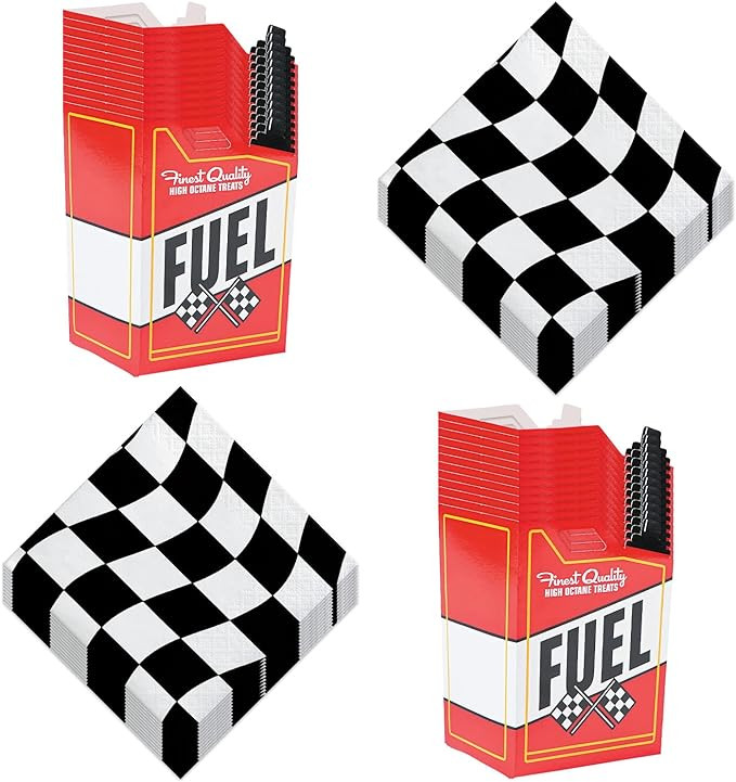 Race Car Party Supplies - Racing Fuel Can Popcorn Boxes and Napkins (Serves 24) | Amazon (US)