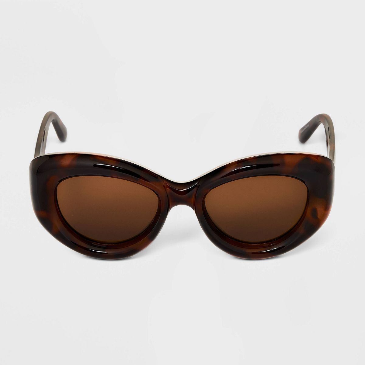 Women's Bubble Round Cateye Sunglasses - A New Day™ Brown/Tortoise Print | Target