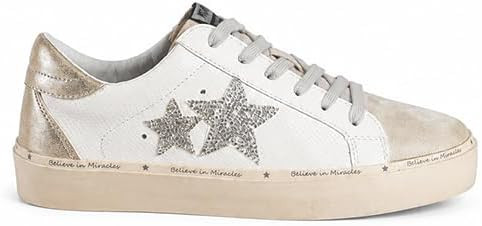 Mi.iM Gaby Women's Star Sneakers - Snake Print Suede Lace-Up Fashion Shoes with Rubber Sole | Amazon (US)