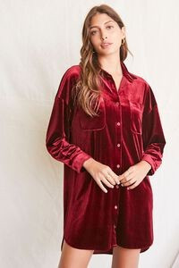 Velour Mini Shirt Dress | Forever 21 (US)